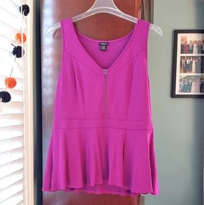Purple peplum zipper top